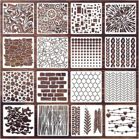 Pochoir Fleurs - 8 Modèles Réutilisables en PET - Pour Peinture sur Toile Bois Meubles Tissus - 17,8 x 12,7 cm - Lot de 8 (1/5)