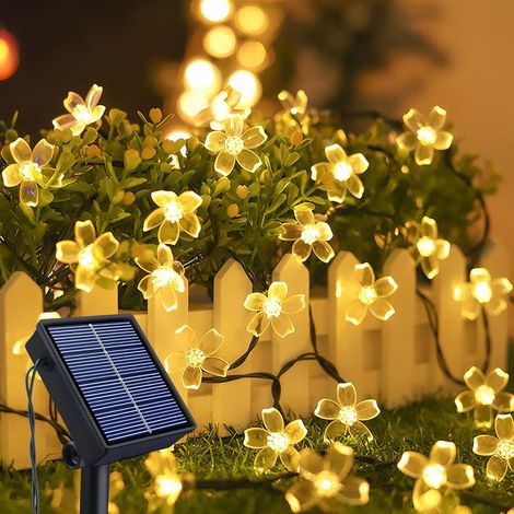Guirlande Lumineuse Extérieure Solaire, 14m 120 LED Fleurs de Cerisier Lumineuse, 8 Modes Guirlande Solaire Exterieur Étanche, Fleurs Decoration pour Jardin Cour Noël Mariage Patio Fête (1/5)