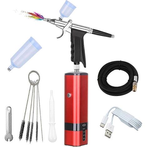 Kit aérographe sans fil avec compresseur, aérographe haute pression (1/5)