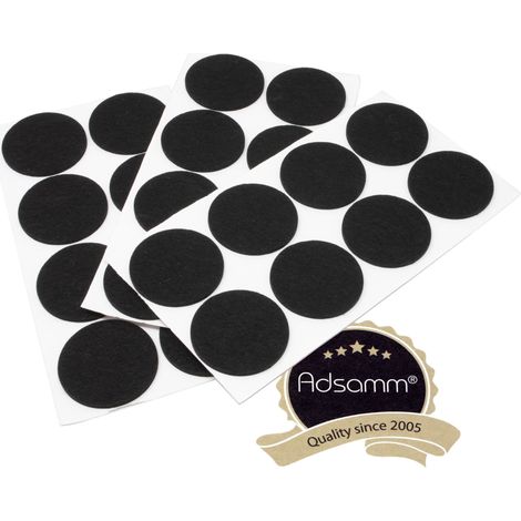 Adsamm® / 24 x feltrini autoadesivi/Nero/ø 60 mm/Rotondo/piedini per mobili in feltro da 3.5 mm di spessore/pad protettivi per arredi (1/4)