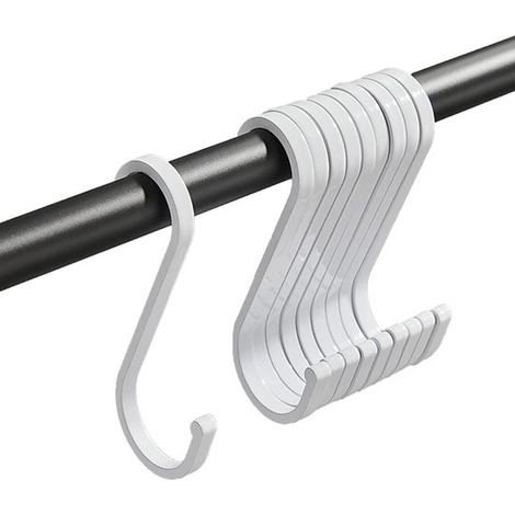 Crochets en S - Lot de 10 - Crochets de suspension - Crochet porte-serviettes - Crochet de porte - Porte-manteau - Crochet de salle de bain - Crochet de cuisine - Crochet porte-manteau - Porte-manteau (1/5)