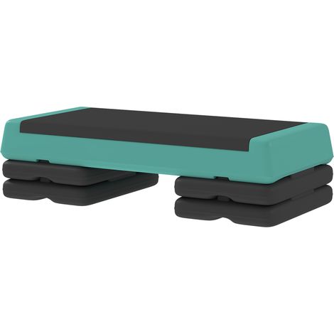 SPORTNOW Stepper Regolabile a 10.5/15.5/20.5cm con Superficie Antiscivolo Verde (1/5)