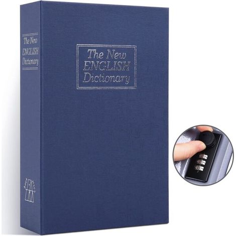 Coffre Fort Secret, Ohuhu Coffre Fort Discret pour Dictionnaire avec Verrou à Combinaison, Coffre-fort en Forme de Livre, Cachette Secrete pour Espèces, Bijoux et Clé, Cadeau pour Famille Amis