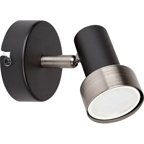 KONRAD, INDOOR WALL LAMP, MATTE BLACK METAL LAMP WITH SILVER (1/5)