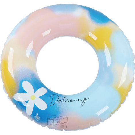 Bouée de natation gonflable PVC, motif fleur coloré, anneau de bras ergonomique pour l'exercice aquatique (1/5)
