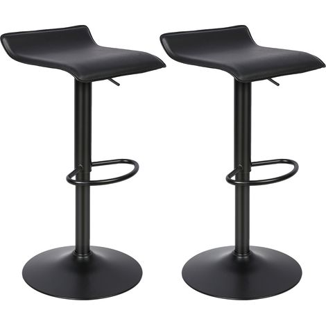 Tabouret Bar Chaises de Salle à Manger Lot de 2, Chaise de Cuisine pivotante, Bistro de Cuisine à Domicile, Noir (1/5)