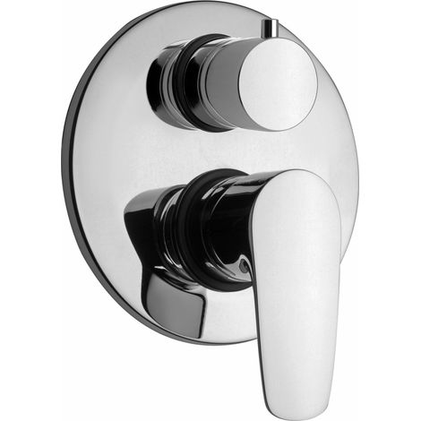 Mezclador de ducha empotrado de 2 vías con desviador y cuerpo empotrado incluido Paini Parallel 47CR6911  Cromo