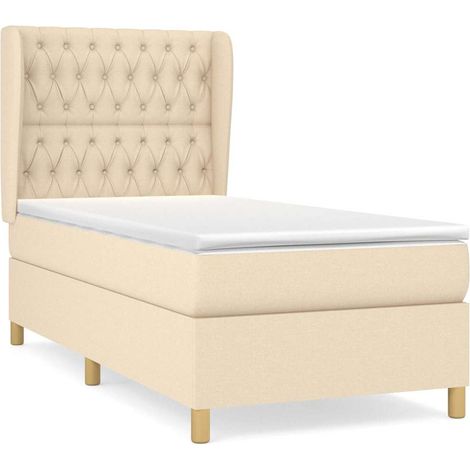 Maison Exclusive - Boxspringbett mit Matratze Creme 90x200 cm Sto (1/5)
