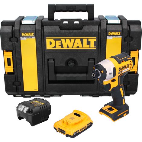 Atornillador de impacto a batería DeWalt DCF 887 D1, 18 V, 205 Nm, 1/4", sin escobillas + 1 batería de 2,0 Ah + cargador + maletín resistente (1/5)