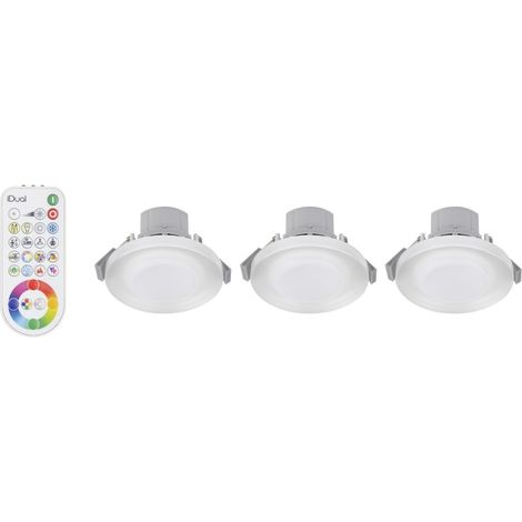 plafonniers encastrés LED iDual Argon blanc chaud à blanc froid fonctions de gradation éclairage d'ambiance et d'ambiance multicolore. - Comprend une télécommande.