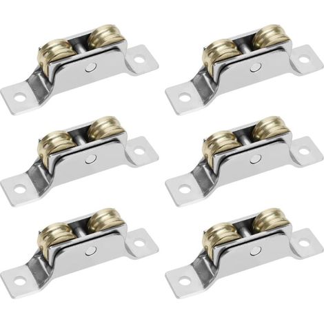 6PCS Doubles Rouleaux Porte Coulissante Fenêtre Roue Porte Fenêtre Double Roulement de Roue Roue pour Portails Coulissants Roulements de Fenêtre Coulissante (1/5)