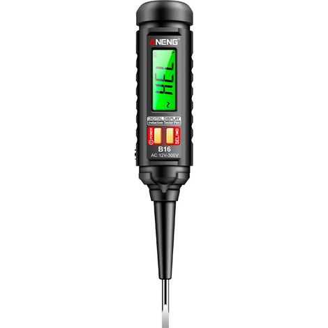 Détecteur de tension sans contact, testeur de tension, sensibilité réglable 20V-1000V, stylo de test électrique avec affichage, alarme sonore et lumineuse, identification du fil neutre et sous tension (1/5)