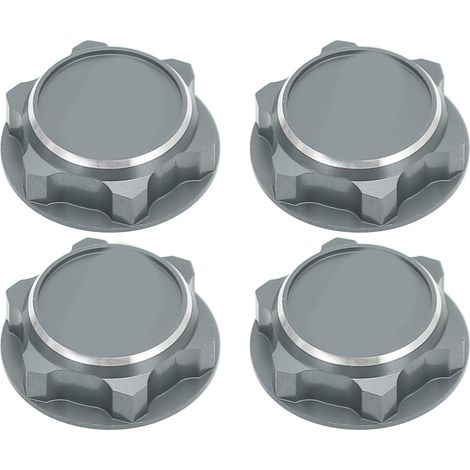Écrous hexagonaux en alliage d'aluminium léger 17mm anti-desserrage anti-poussière pour voiture RC 1/8, gris titane (1/5)