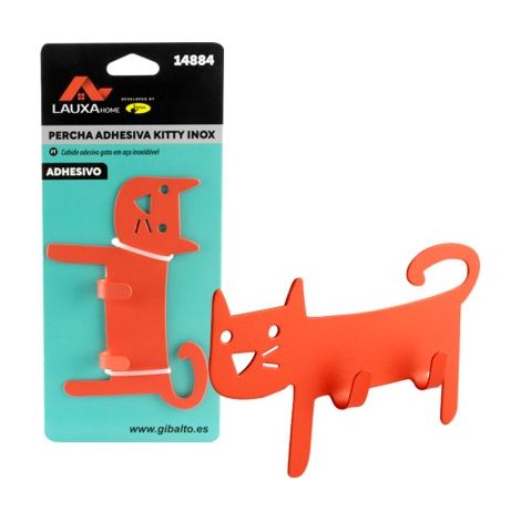 Percha Adhesiva Kitty 2 Ganchos Inox Lauxa Home Colores Variados (1/5)