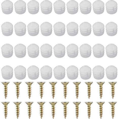 chevilles à charnière en plastique avec vis M4 x 16 mm - Chevilles en plastique - Fer - Chevilles d'extension pour réparation de meubles d'armoire (1/4)