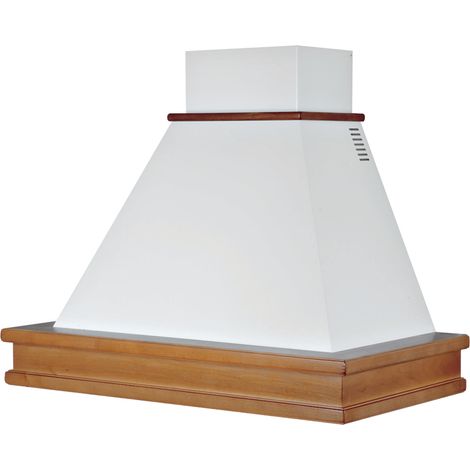 Hotte aspirante SYENE en acier inoxydable bianco e corniche en couleur bois noce evita cm 120 (1/2)