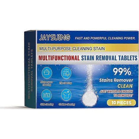 Pastilles nettoyantes puissantes pour les taches - Boîte de 10 unités pour la cuisine et la salle de bain (1/4)