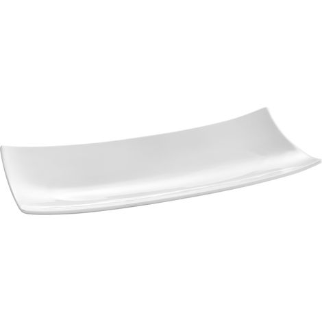 Bandeja rectangular decorativa, bandeja de bar, 218x105 mm, porcelana blanca - Hendi 785546