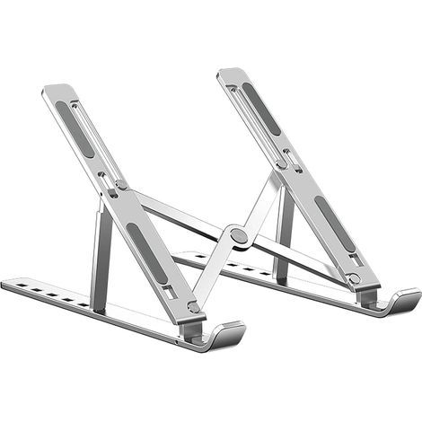Silberner Laptopständer für 16-Zoll-Laptops, 16,5 x 23,7 x 14 cm, verstellbar, faltbar, aus leichter Aluminiumlegierung (1/5)