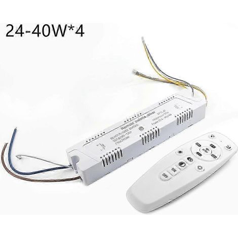 Alimentation LED intelligente 2,4 GHz avec télécommande et variation d'intensité (24-40 W x 4). (1/4)
