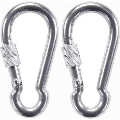 Mousquetons d'escalade d'extérieur, mousquetons à ressort en fer galvanisé, mousquetons de sécurité, attaches de chaîne, anneaux porte-clés, crochets, pinces d'escalade (1/5)