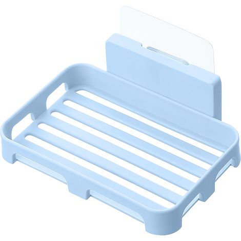 Support Pour Savon - En Plastique PP - À Fixer Sur Surface Lisse Par Ventouse - Double Couche D'Évacuation - Pour Salle De Bain Et Cuisine - 1 Pièce (1/5)