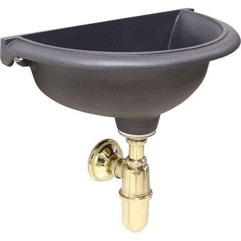 Vasca a muro Taormina per casa giardino balcone da parete lavello color ghisa parete con sifone in ottone a scelta : lucido