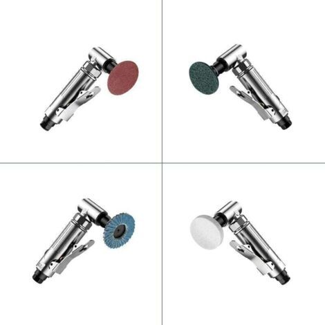 Meuleuse d'angle , 1/4" 90psi (6.35 Bar) 20 000 tr/min avec 4 Disques Différents 2 Mandrins 3mm/6mm pour Préparer les Surfaces à Souder (1/3)