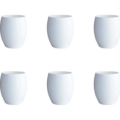 Lot de 6 Gobelets Bas en Acrylique Blanc Verres à Eau pour Table 7 x 7 x 9 cm - PANGIVO (1/4)