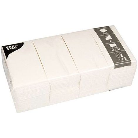 Serviette de table, pliage 1/8, 2 plis, 33 x 33 cm - Paquet de 250 (1/2)
