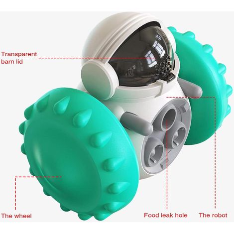 Jouet éducatif bleu pour chiens et chats sans électricité, distributeur de nourriture interactif, jouet puzzle stimulant pour ralentir les repas, développer l'intelligence et réduire l'ennui des anima (1/4)