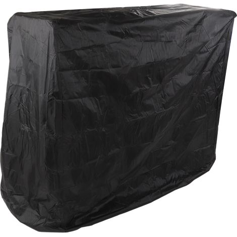 Housse de protection pour table de ping-pong, revêtement argenté, imperméable, pour extérieur, avec cordon de serrage, 155 x 75 x 144 cm / 61,0 x 29,5 x 56,7 pouces, noire