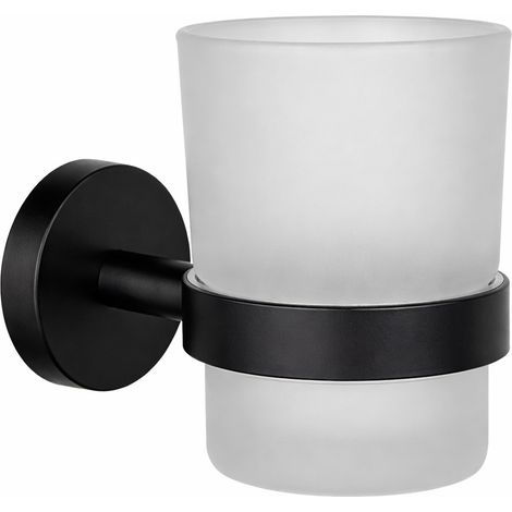 Support mural en verre, noir mat, verre satiné Capannoli Hoop HP103 MM  Noir mat - des vis de fixation
