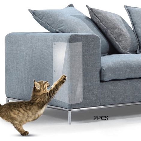 Lot de 2 protections anti-rayures pour canapé, film PVC transparent mat autocollant et amovible, résistant à l'usure, protection contre les griffures de chat (1/5)