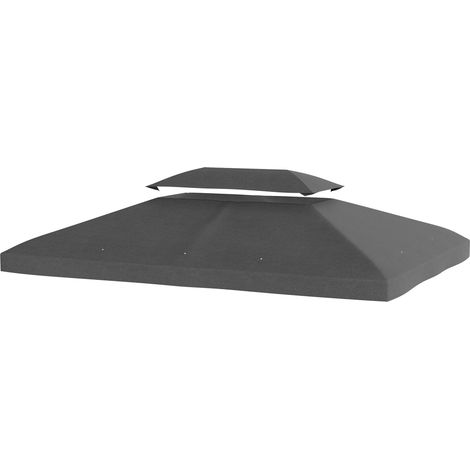 Toldo recambio 4x3 m double orificios drenaje protección UV gris