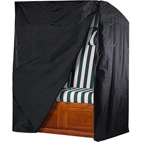 Housse de protection imperméable pour fauteuil-cabine de plage 135 x 105 x 175 cm – Tissu Oxford 210D résistant aux UV – Cordon de serrage pour maintien (1/5)
