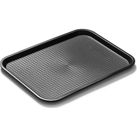 Plateau de Service Rectangulaire - 1 Pièce - Plastique Noir Robuste - Résistant aux Chocs et Facile à Nettoyer - Pour Restaurant Café et Cuisine - 40 x 30 cm (1/2)