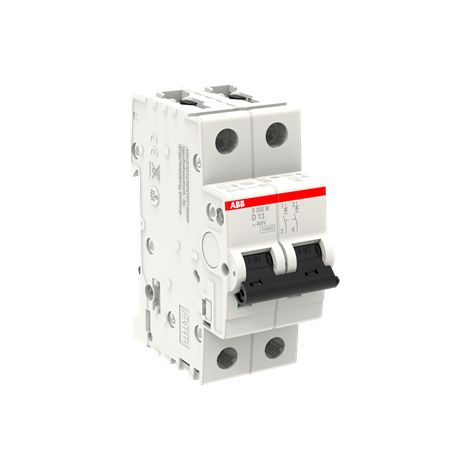 Disjoncteur S202M 2P- 13A -Courbe D - 10,000A/15kA (2MODULES) 2CDS272001R0131 ABB 354262