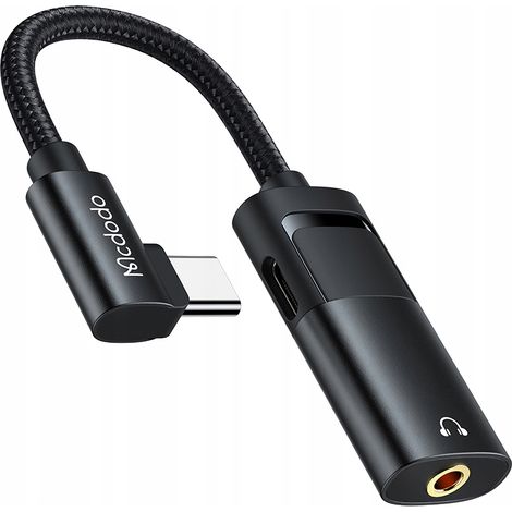 Adaptador Mcdodo USB tipo C a AUX + USB-C para cargar auriculares (1/5)