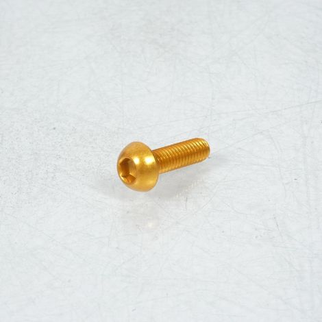 Vis Dôme BTR 5mm M6 pas 100 20mm annodisé Or 3AS Racing pour moto (1/2)