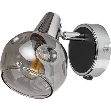 Lampada spot Tamara Tinta cromato Vetro colorato E14 1x max 40W L: 14 cm B: 10 cm H: 12,5 cm con interruttore a bilanciere (1/4)