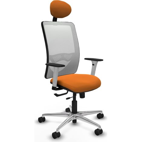 Silla de oficina piqueras y crespo Zulema naranja piel sintética malla (1/2)