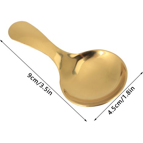 Lot de 5 cuillères à glace, cuillères à thé et dessert en acier inoxydable 304, ustensiles de cuisine dorés (1/5)