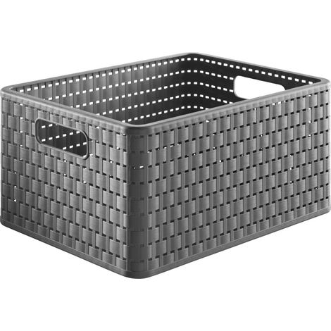 Rotho Korb Country A4, 18 L anthrazit Boxen, Körbchen & Kisten (1/3)
