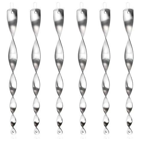Lot de 6 Répulsif Oiseaux 40 cm Barre Effaroucheur Oiseaux 360 Degrés Réfléchissant en Spirale Lumineux, Dispositif De Contrôle Spiral Ornemental pour Ferme Jardin