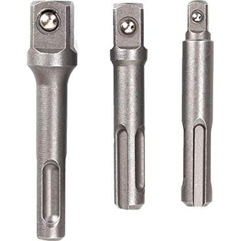 3 pièces adaptateur impact 1/4" 3/8" 1/2" queue SDS Plus, rallonge de perçage pour visseuse à chocs (1/5)