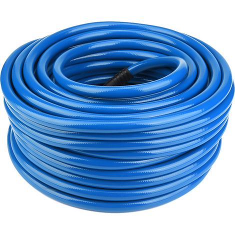 Tuyau pneumatique en PVC, flexible, bleu, de 30 m de long, avec raccord rapide pour compresseurs d'air (1/5)