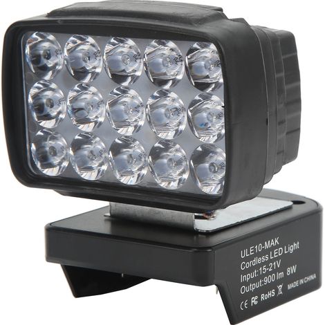 Lampe de travail LED sans fil 8 W 900 lm avec batterie au lithium Makita 15 V-21 V et interrupteur E/S (1/5)