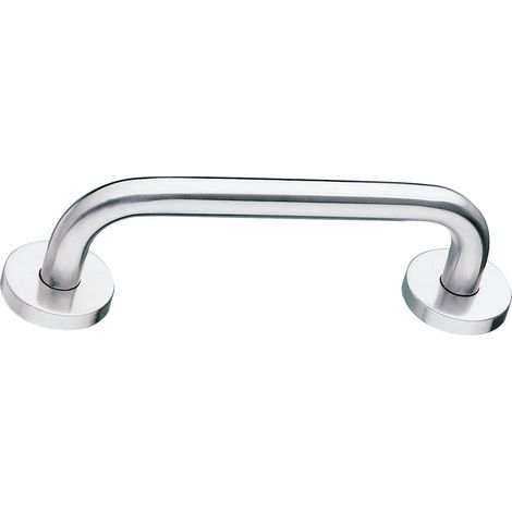 Poignée avec rosace Mod.3 en acier inoxydable 18/8 Poignée ou poignée pour portes battantes ou coulissantes ou armoires Dimensions - Poignée : Ø19 x 150 mm, Rosace : Ø53 mm (1/5)