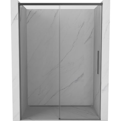 Mexen Rox Duschschiebetüren 140 cm, transparent, Gun Metal - 8C2-140-000-95-00